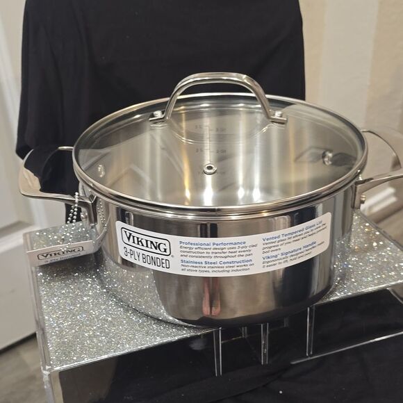 Viking 3-Ply Bonded 4QT Stock Pot w/Lid - Picture 13 of 15